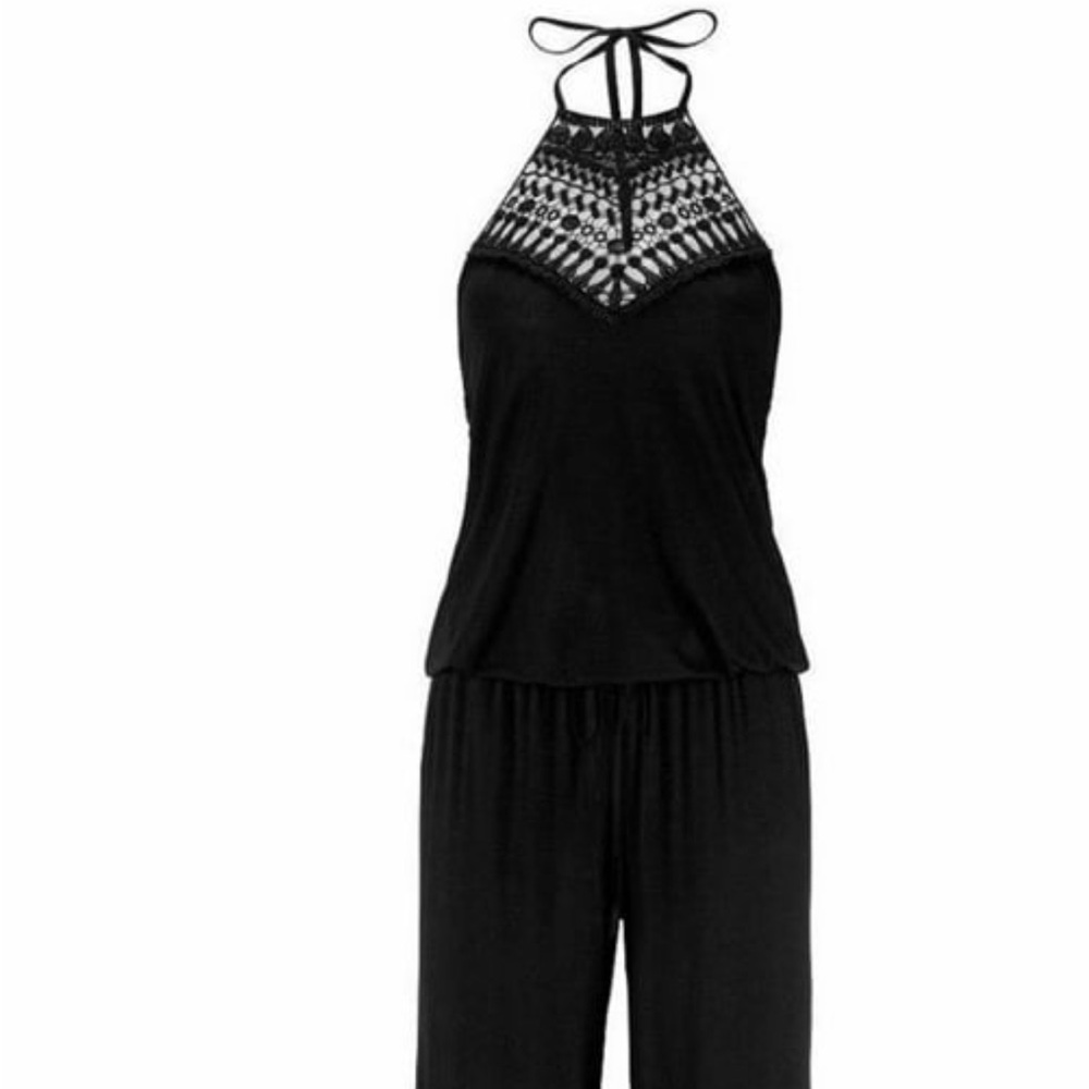 Chic Black Halter Jumpsuit - Picture 3 of 4